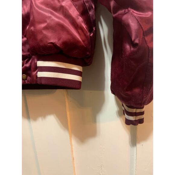 vintage satin bomber jacket 'Brandywine Bullets' red maroon Majestic brand sz M - Picture 5 of 8